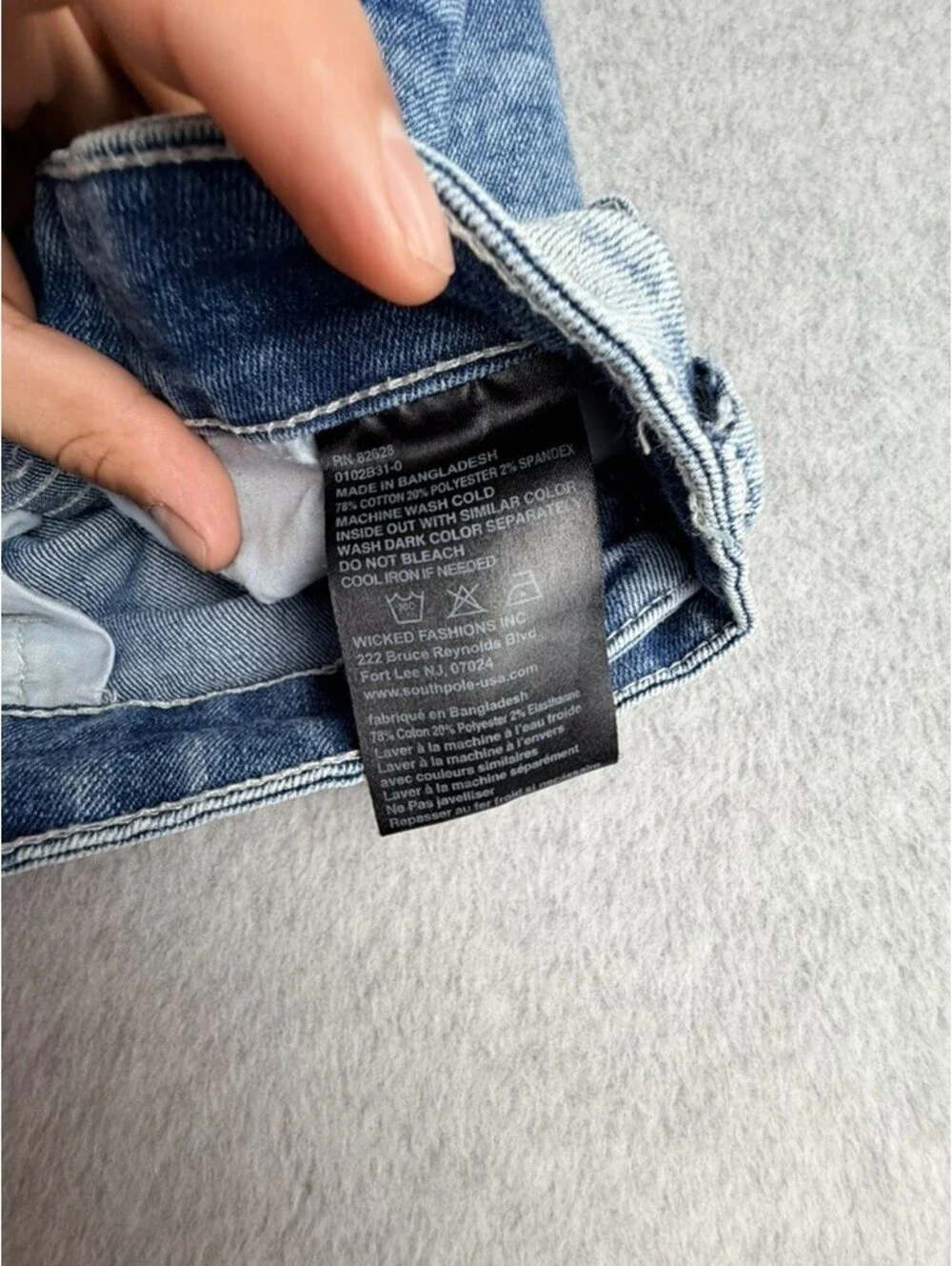 Southpole Mens Skinny Jeans 36x32 Acid Wash Blue Stretch Denim 5 Pocket